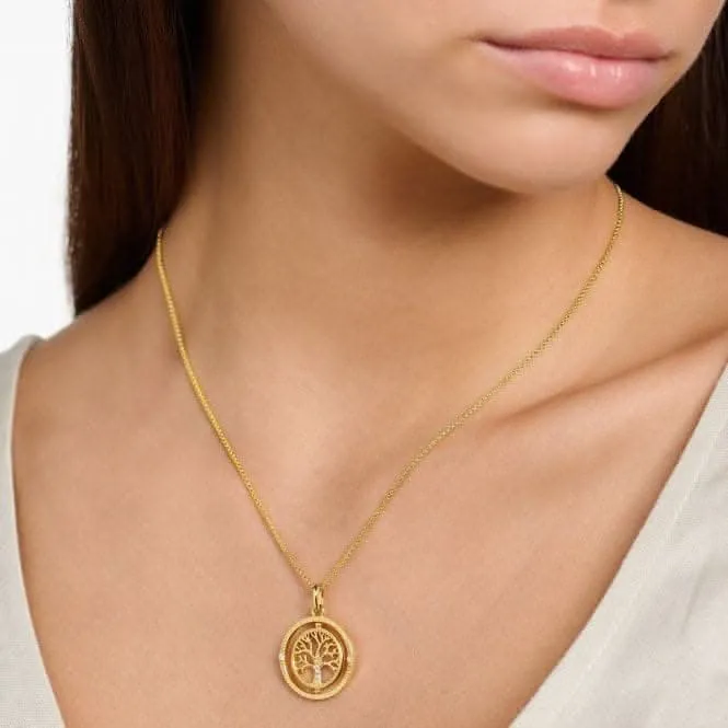 Sterling Silver Gold Plated White Tree Of Love Necklace KE2148-414-14-L45V Thomas Sabo Necklaces