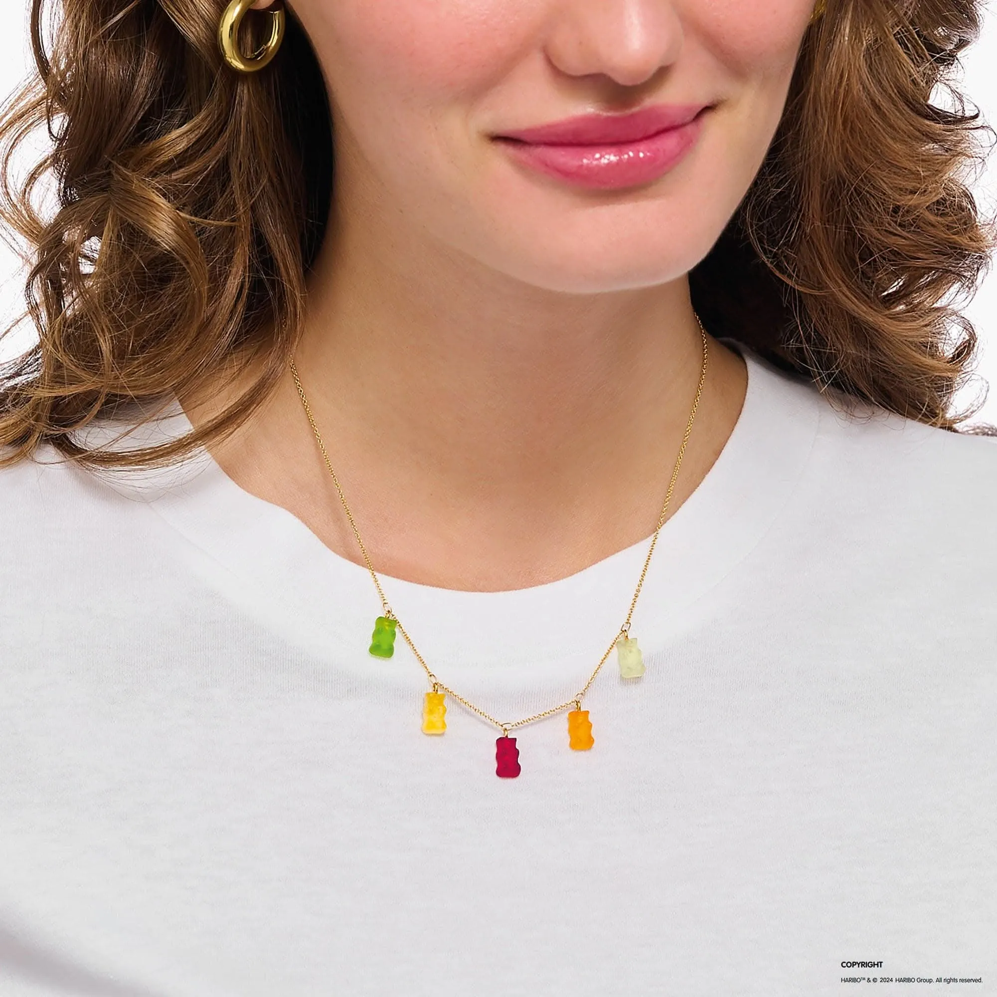 Sterling Silver HARIBO Gold Plated Colourful Goldbears Necklace KE2205-413-7-L45V Thomas Sabo Necklaces