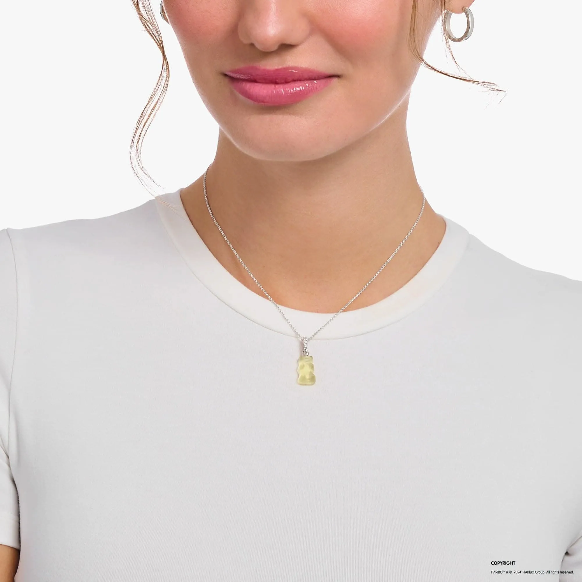 Sterling Silver HARIBO Zirconia White Goldbears Necklace KE2209-052-14-L45V Thomas Sabo Necklaces