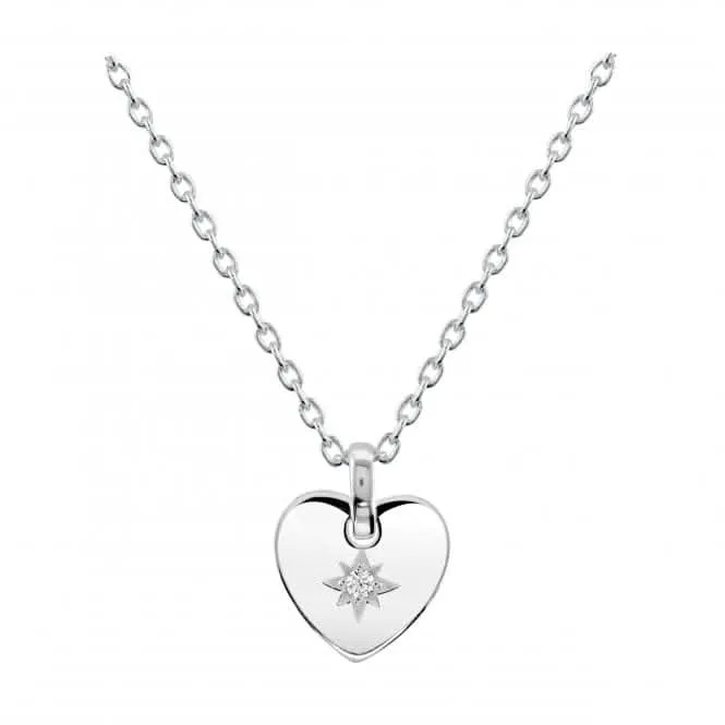 Sterling Silver Heart Cubic Zirconia Star Pendant 9090CZ Dew Jewellery