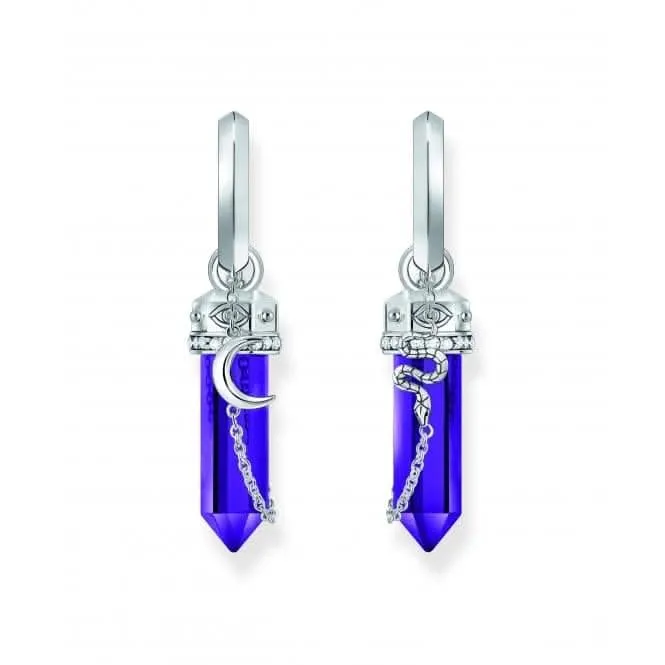 Sterling Silver Imitation Amethyst Chain Hoop Earrings CR722-643-13 Thomas Sabo Earrings