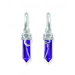 Sterling Silver Imitation Amethyst Chain Hoop Earrings CR722-643-13 Thomas Sabo Earrings