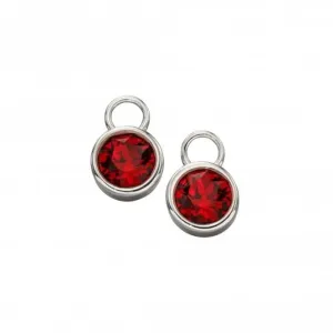 Sterling Silver July Ruby Swarovski Birthstone Charm Y2655 Beginnings Jewellery