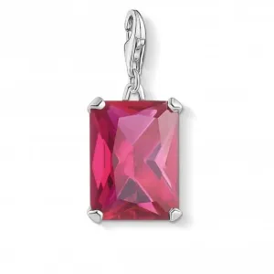 Sterling Silver Large Hot Pink Facet Charm Pendant 1834-011-10 Thomas Sabo Collectable Charms