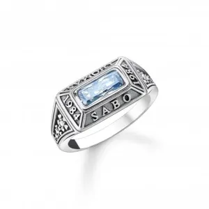 Sterling Silver Light Blue College Ring TR2340-644-31 Thomas Sabo Rings