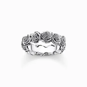 Sterling Silver Midnight Rose Ring TR2488-637-21 Thomas Sabo Rings