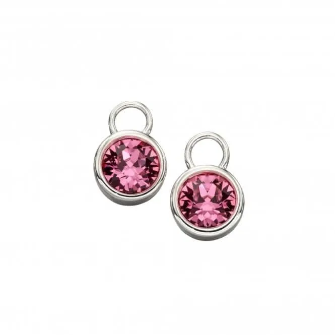 Sterling Silver October Rose Swarovski Birthstone Charm Y2658 Beginnings Jewellery