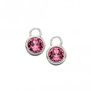 Sterling Silver October Rose Swarovski Birthstone Charm Y2658 Beginnings Jewellery