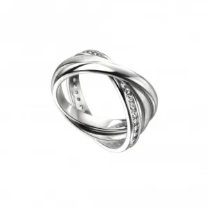 Sterling Silver Pave Satin Polished Russian Wedding Ring R3734C Beginnings Jewellery