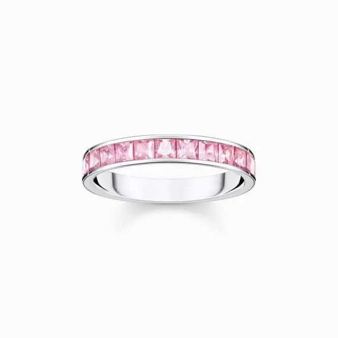 Sterling Silver Pink Pavé Stones Ring TR2358-051-9 Thomas Sabo Rings