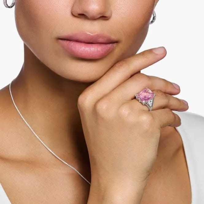 Sterling Silver Pink Stone Ring TR2339-051-9 Thomas Sabo Rings