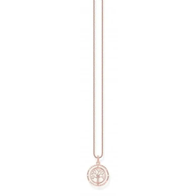 Sterling Silver Rose Gold Plated Tree Of Love Necklace KE2148-416-14-L45V Thomas Sabo Necklaces