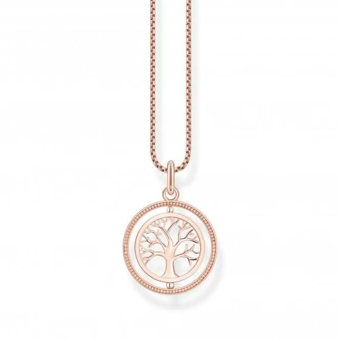 Sterling Silver Rose Gold Plated Tree Of Love Necklace KE2148-416-14-L45V Thomas Sabo Necklaces