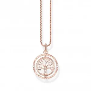 Sterling Silver Rose Gold Plated Tree Of Love Necklace KE2148-416-14-L45V Thomas Sabo Necklaces