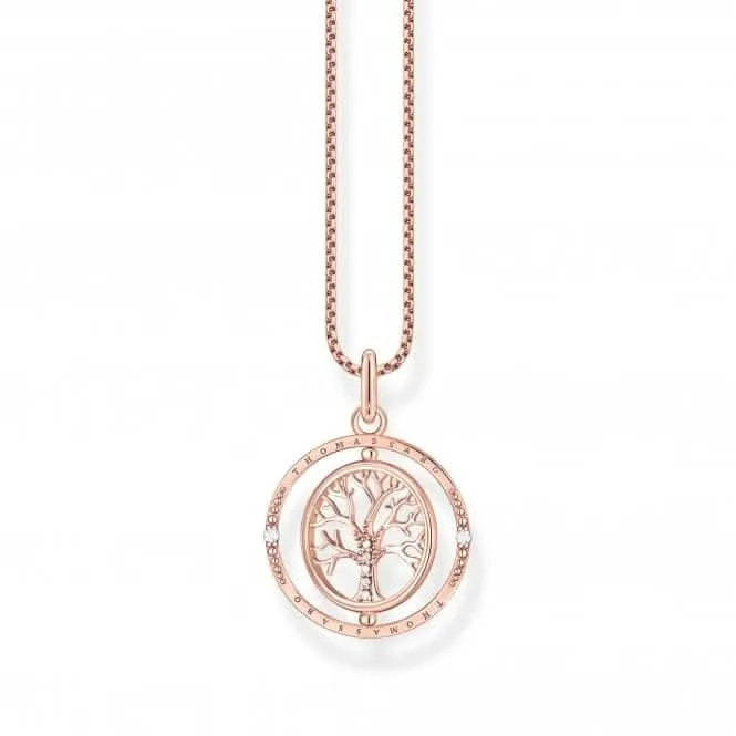 Sterling Silver Rose Gold Plated Tree Of Love Necklace KE2148-416-14-L45V Thomas Sabo Necklaces