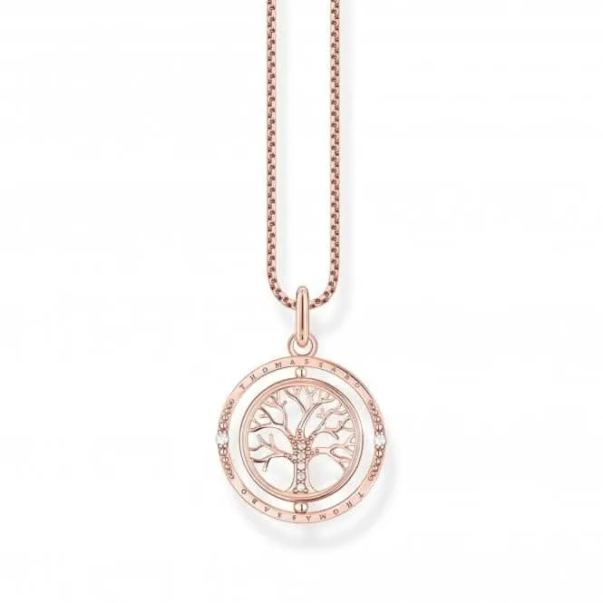 Sterling Silver Rose Gold Plated Tree Of Love Necklace KE2148-416-14-L45V Thomas Sabo Necklaces