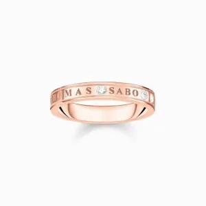 Sterling Silver Rose Gold Plated White Stones Band Ring TR2253-416-14 Thomas Sabo Rings