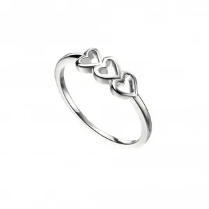 Sterling Silver Silver Triple Heart Ring R3727 Beginnings Jewellery