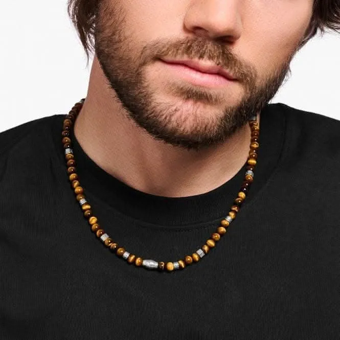 Sterling Silver Tiger's Eye Necklace KE2180-826-2 Thomas Sabo Necklaces