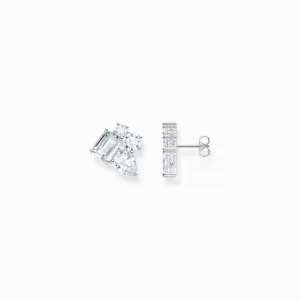 Sterling Silver White Mixed Stones Stud Earrings H2275-051-14 Thomas Sabo Earrings