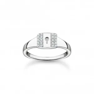 Sterling Silver White Padlock Ring TR2372-051-14 Thomas Sabo Rings