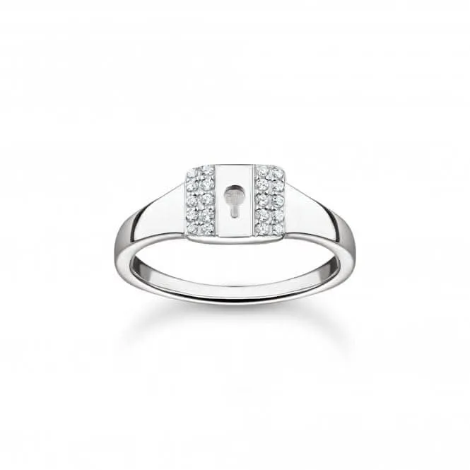 Sterling Silver White Padlock Ring TR2372-051-14 Thomas Sabo Rings