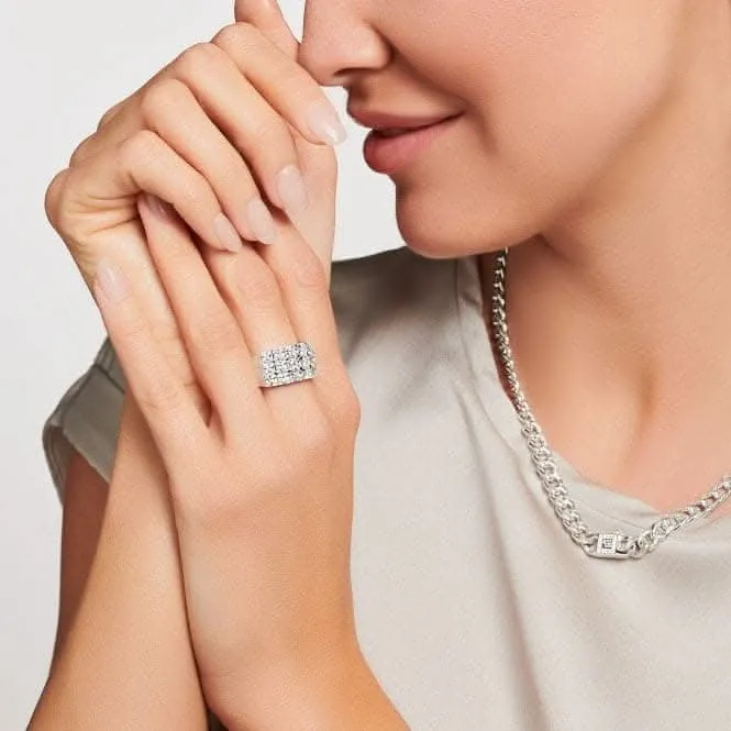 Sterling Silver White Pavé Stones Ring TR2359-051-14 Thomas Sabo Rings
