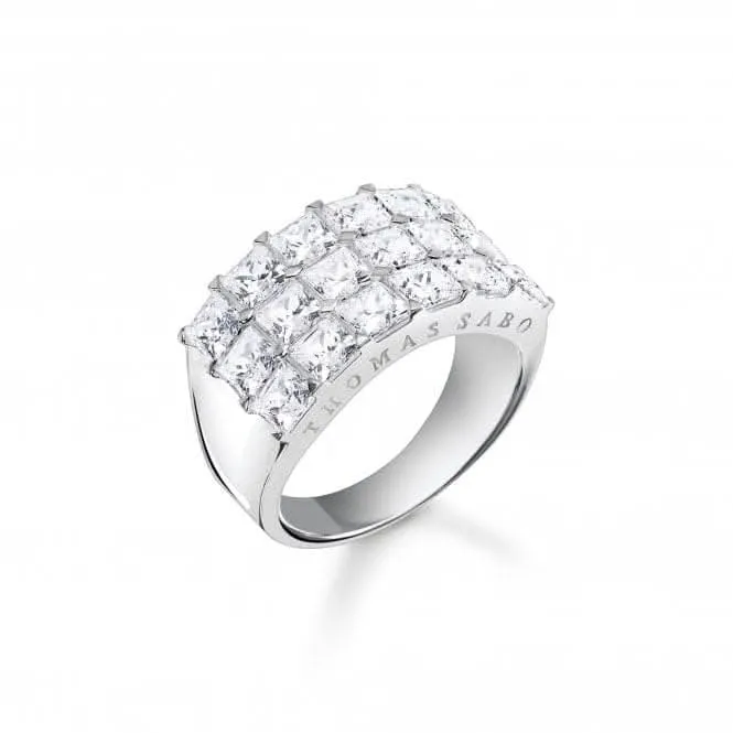 Sterling Silver White Pavé Stones Ring TR2359-051-14 Thomas Sabo Rings