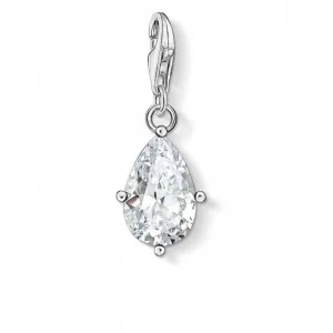 Sterling Silver White Stone Droplet Charm Pendant 1848-051-14 Thomas Sabo Collectable Charms