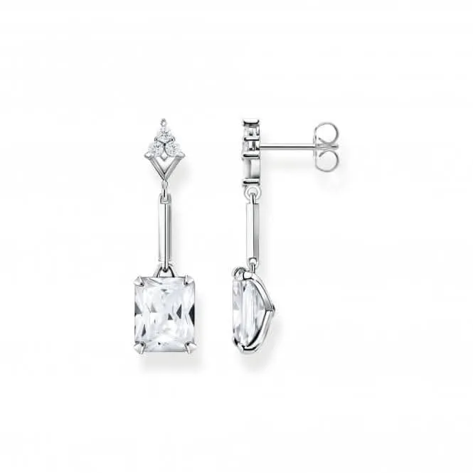 Sterling Silver White Stone Earrings H2177-051-14 Thomas Sabo Earrings
