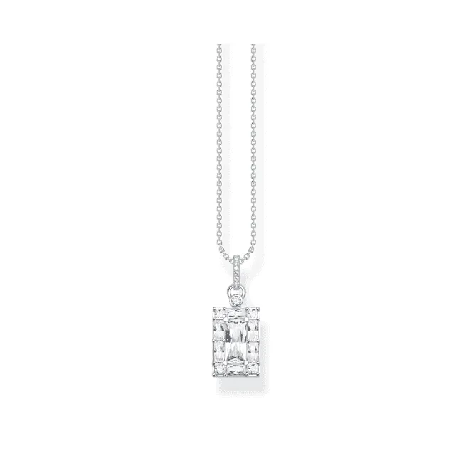 Sterling Silver White Stone Necklace KE2111-051-14-L45V Thomas Sabo Necklaces