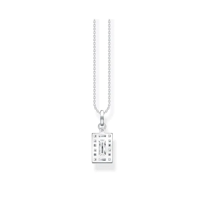 Sterling Silver White Stone Necklace KE2111-051-14-L45V Thomas Sabo Necklaces
