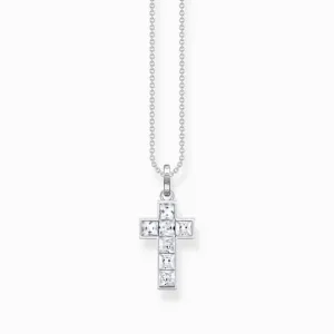 Sterling Silver White Stones Cross Necklace KE2166-051-14 Thomas Sabo Necklaces