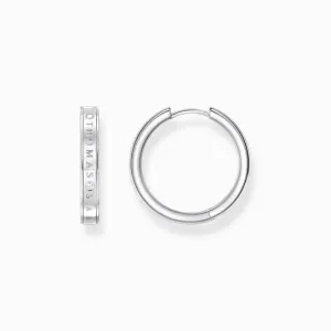 Sterling Silver White Stones Hoop Earrings CR715-051-14 Thomas Sabo Earrings