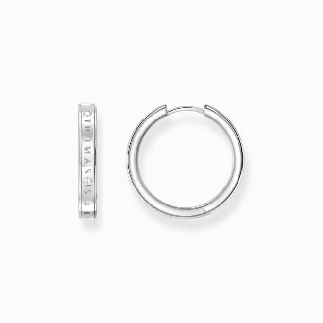 Sterling Silver White Stones Hoop Earrings CR715-051-14 Thomas Sabo Earrings