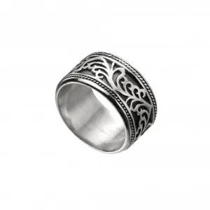 Sterling Silver Wide Oxidised Celtic Band Ring R3719 Beginnings Jewellery