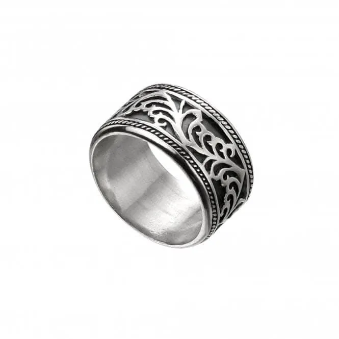 Sterling Silver Wide Oxidised Celtic Band Ring R3719 Beginnings Jewellery