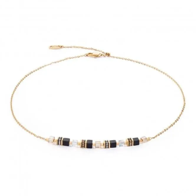 Swarovski Crystal Black Gold Necklace 5076/10-1316 Coeur De Lion Jewellery