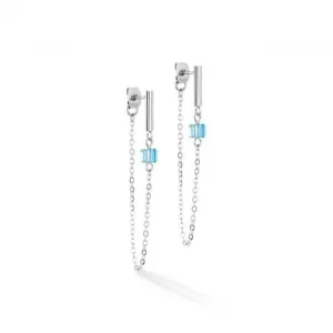 Swarovski Crystal Blue Silver Ear Studs 5076/21-0717 Coeur De Lion Jewellery