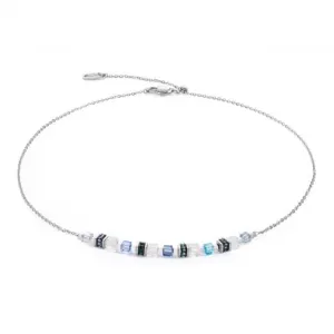 Swarovski Crystal Blue Silver Necklace 5076/10-0717 Coeur De Lion Jewellery
