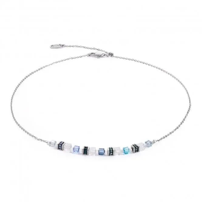 Swarovski Crystal Blue Silver Necklace 5076/10-0717 Coeur De Lion Jewellery