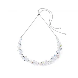 Swarovski Crystal Freshwater Pearl White Silver Necklace 1124/10-1417 Coeur De Lion Jewellery