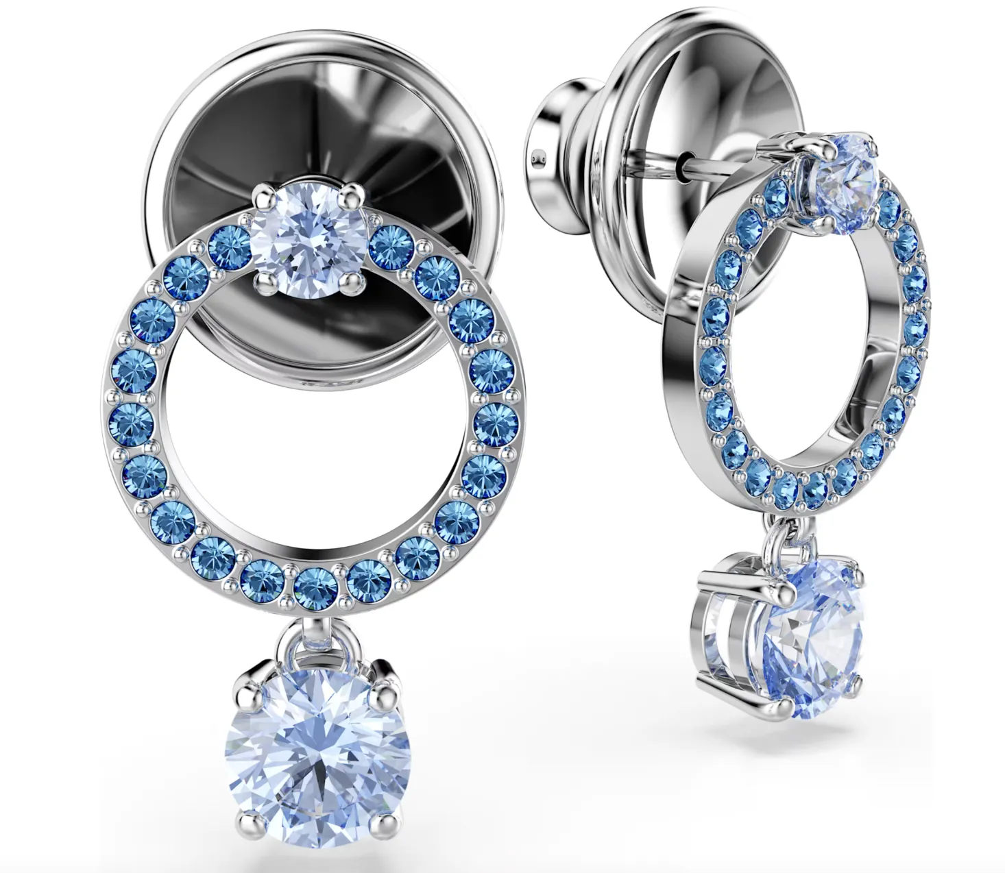Swarovski Jewellery Attract Round Blue Drop Earrings