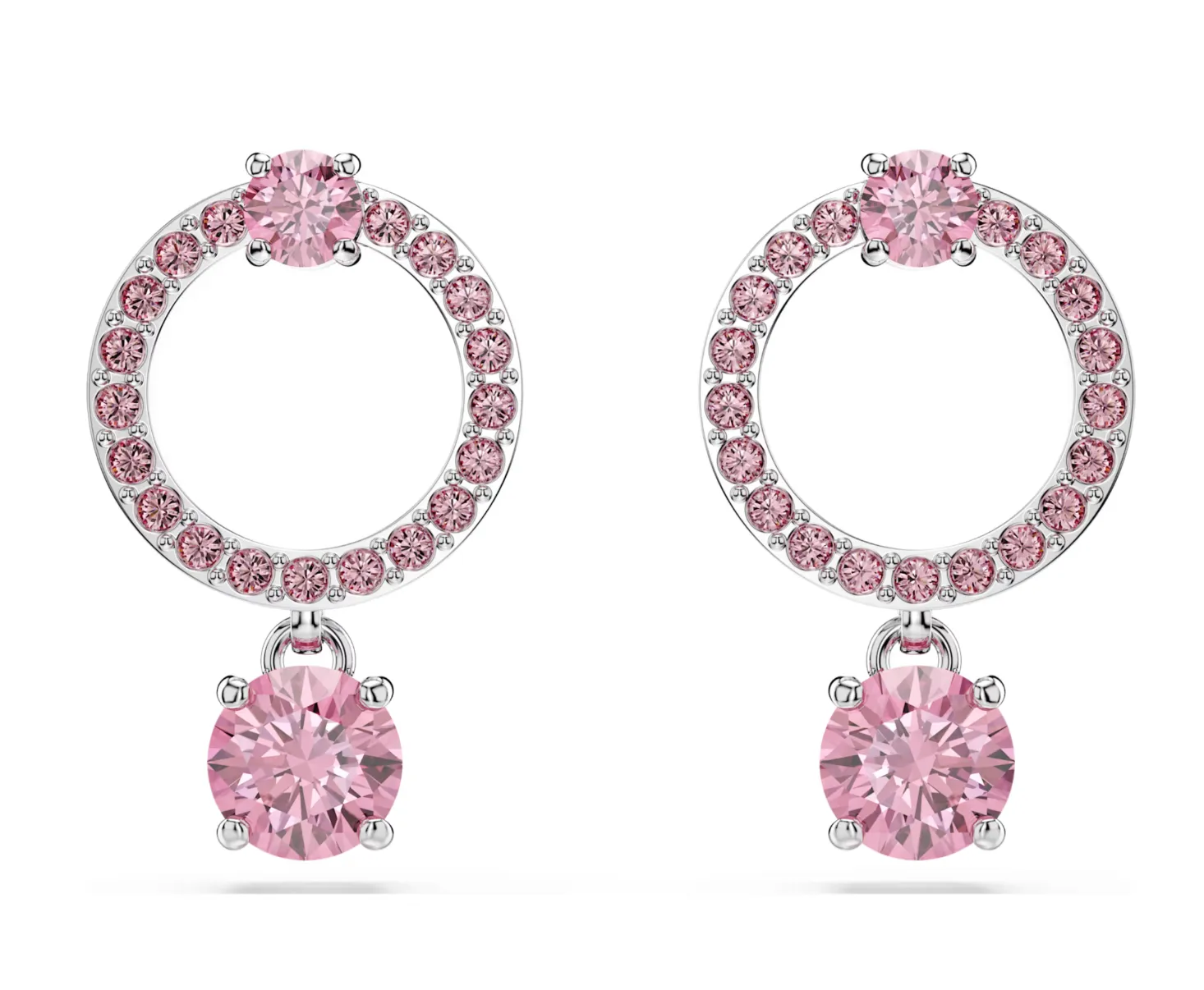 Swarovski Jewellery Attract Round Pink Drop Earrings