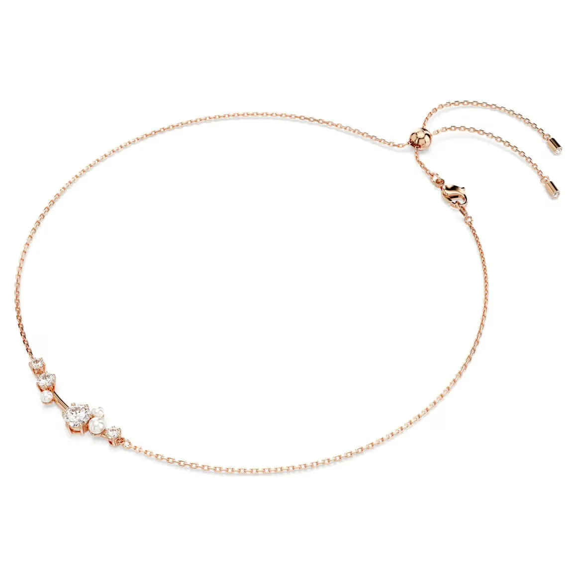 Swarovski Jewellery Constella Pearl & Round Cuts Rosegold Necklace