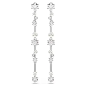 Swarovski Jewellery Constella Pearl & Round Cuts Silver Drop Earrings