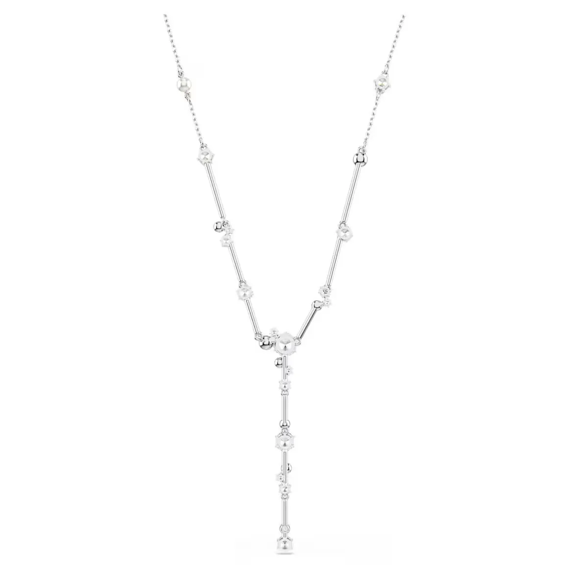 Swarovski Jewellery Constella Pearl & Round Cuts Silver Y Necklace