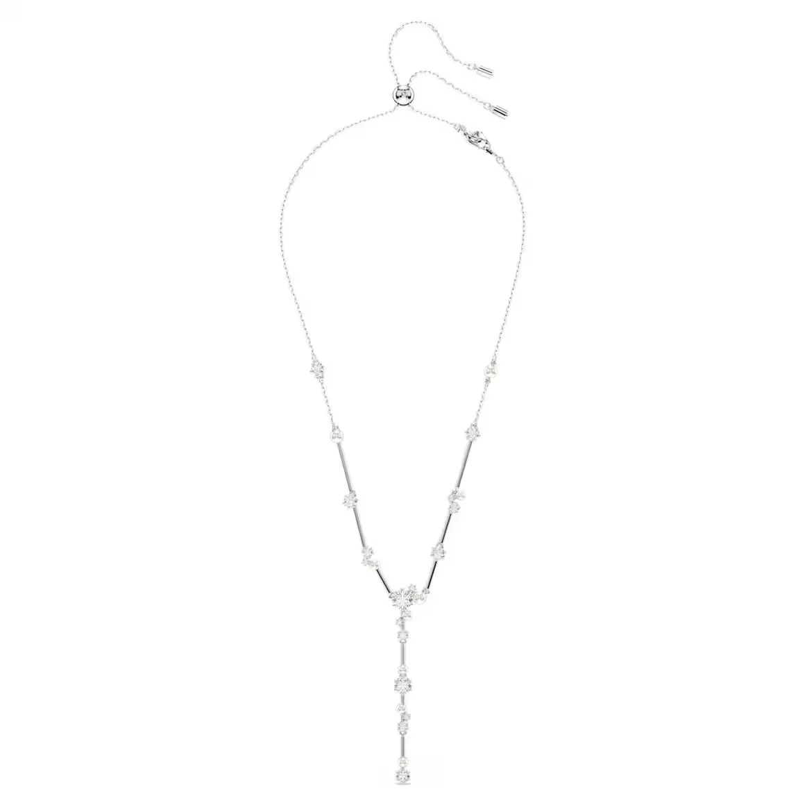 Swarovski Jewellery Constella Pearl & Round Cuts Silver Y Necklace