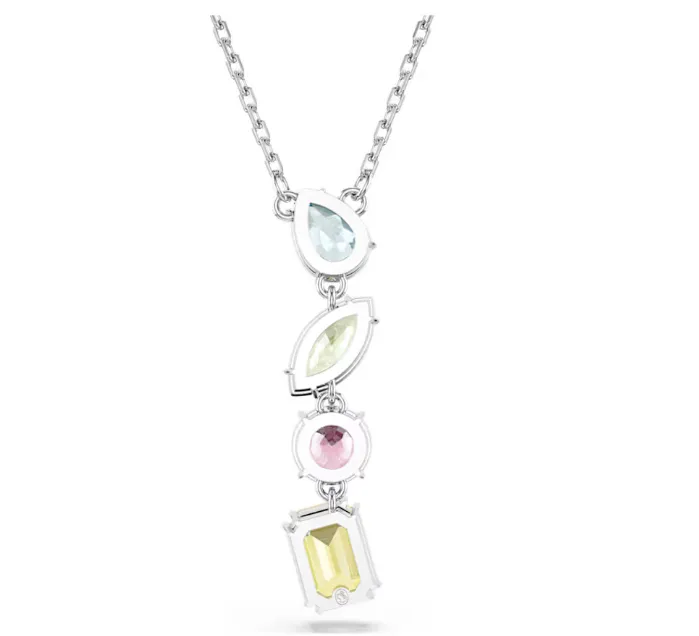 Swarovski Jewellery Gema Mixed cuts Multicoloured Silver Y Pendant