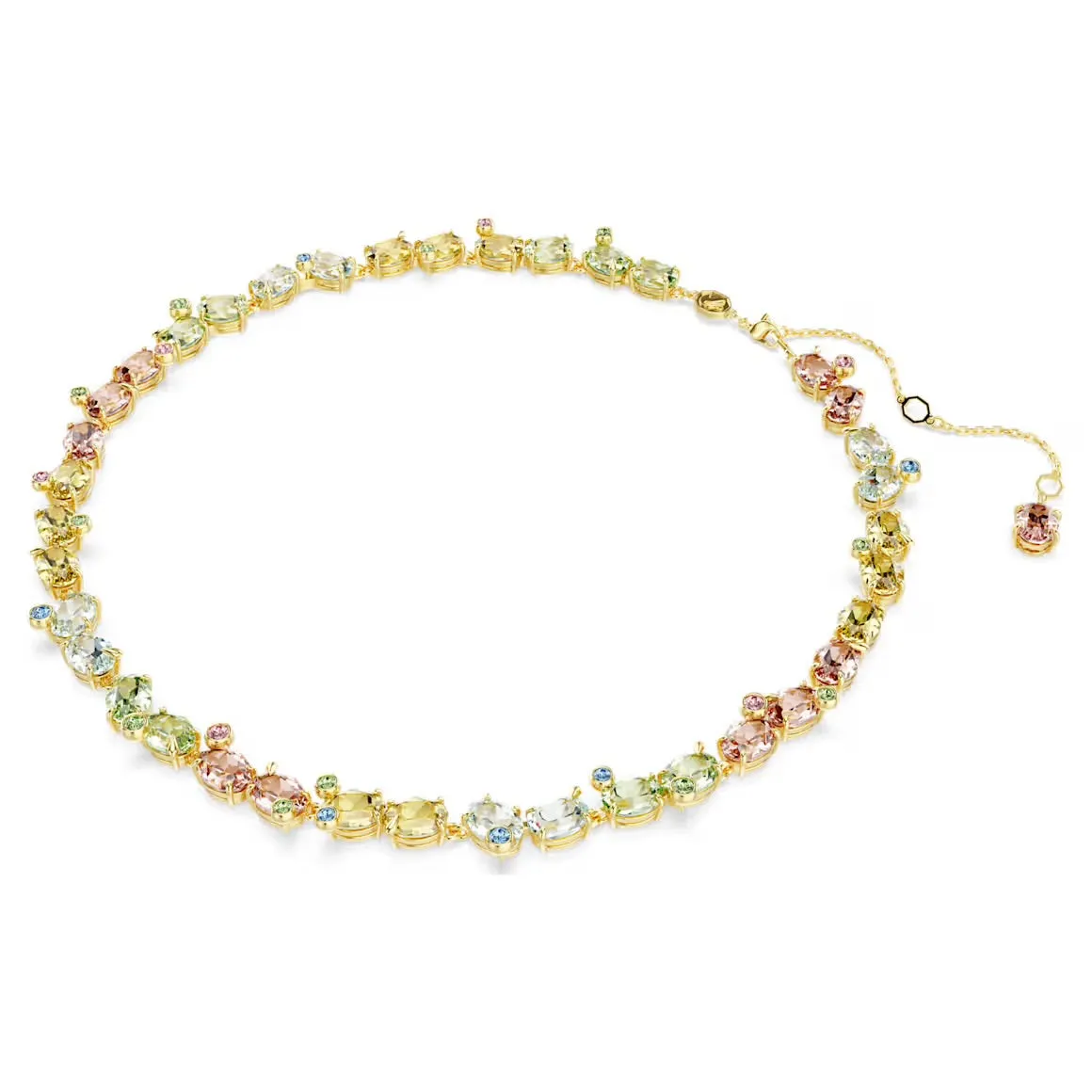 Swarovski Jewellery Gema Multicoloured Mixed Cuts Gold Tennis Necklace